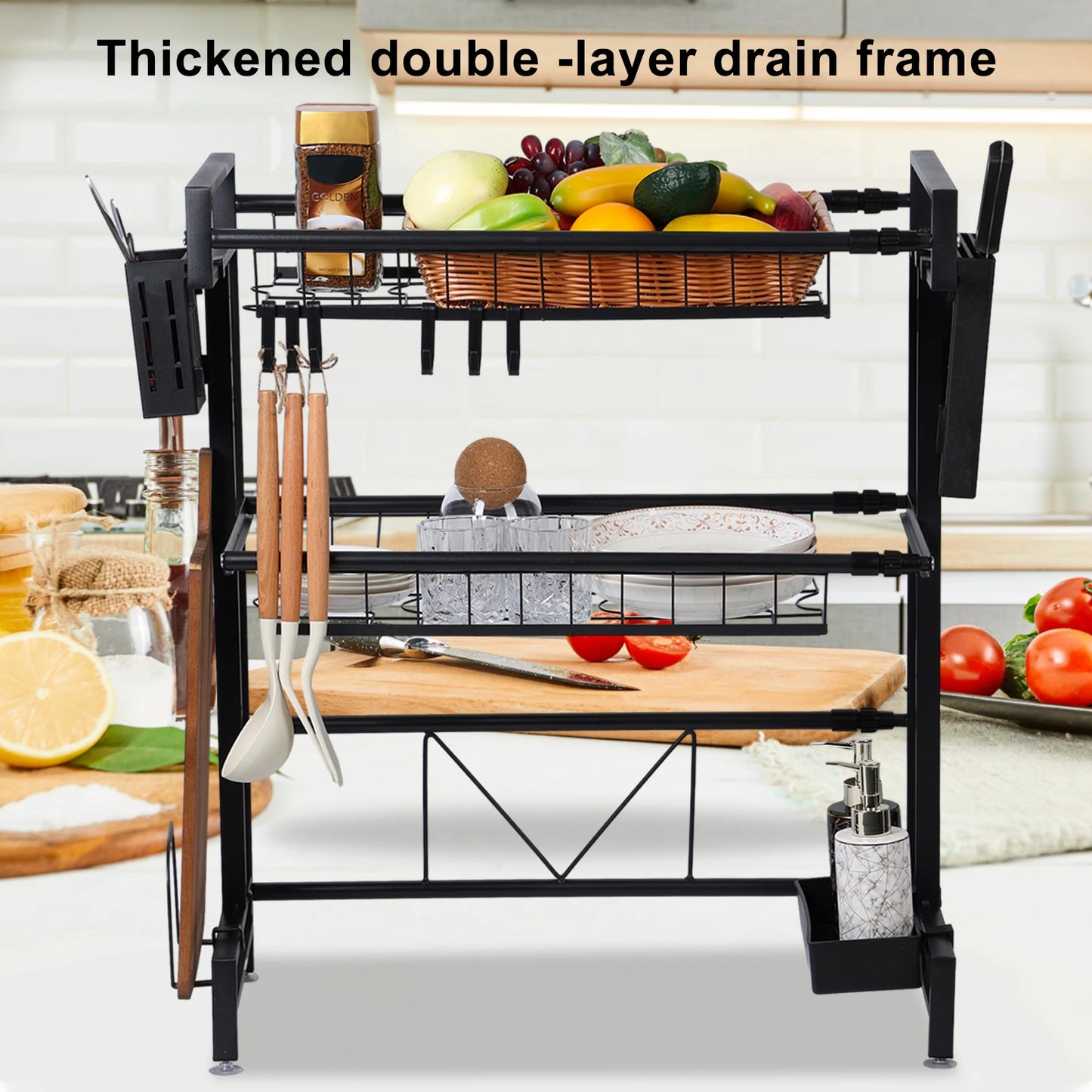 2 Tier Kitchen Storage Shelf Above Sink