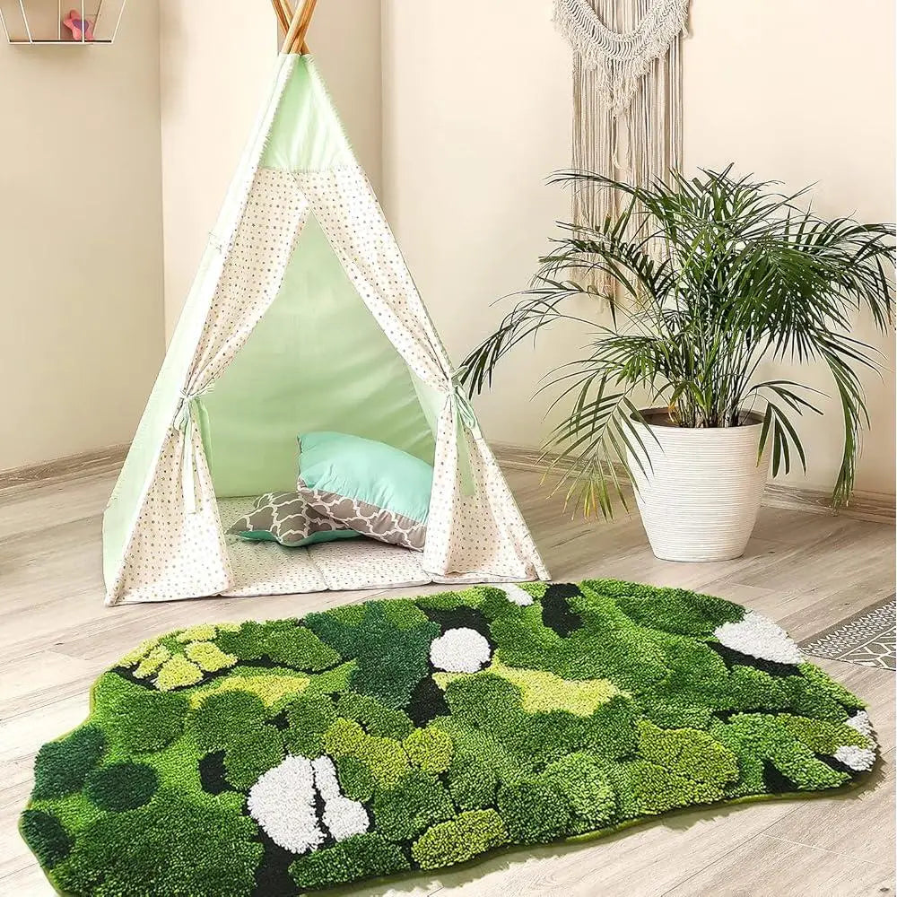 Green Moss Bathroom Runner Rug