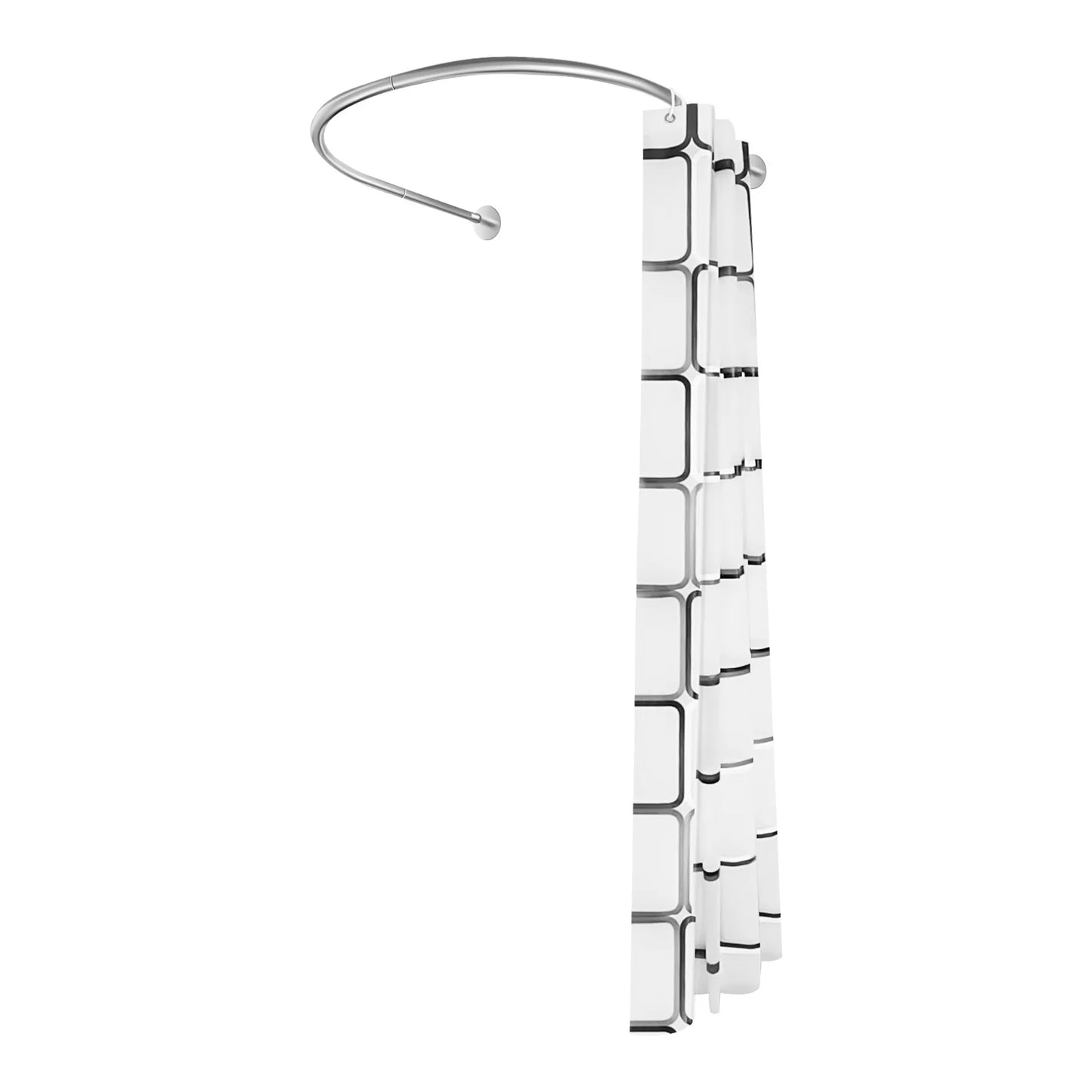 Stainless Curved Corner Shower Curtain Rod Set
