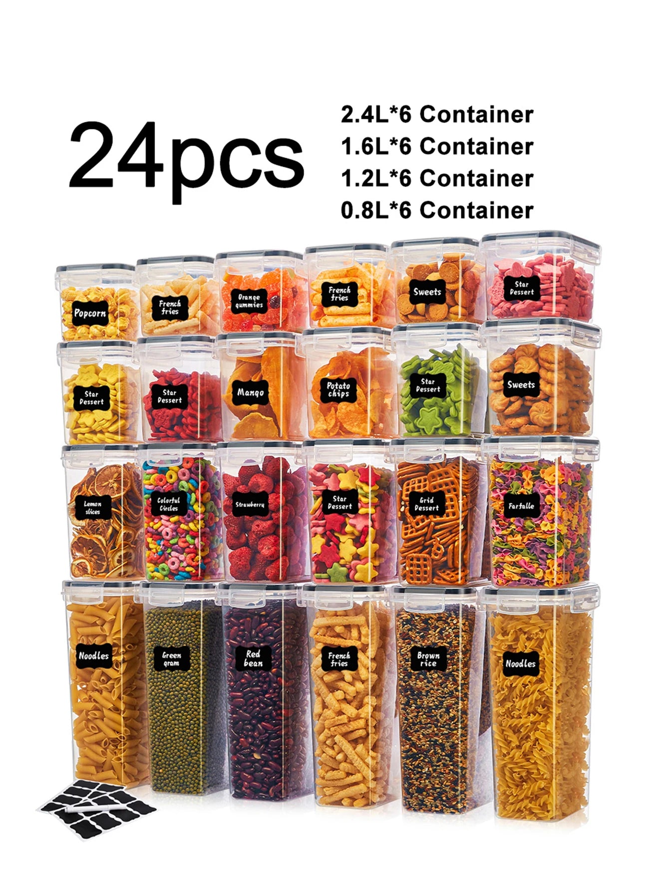 24pc Airtight Food Storage Containers