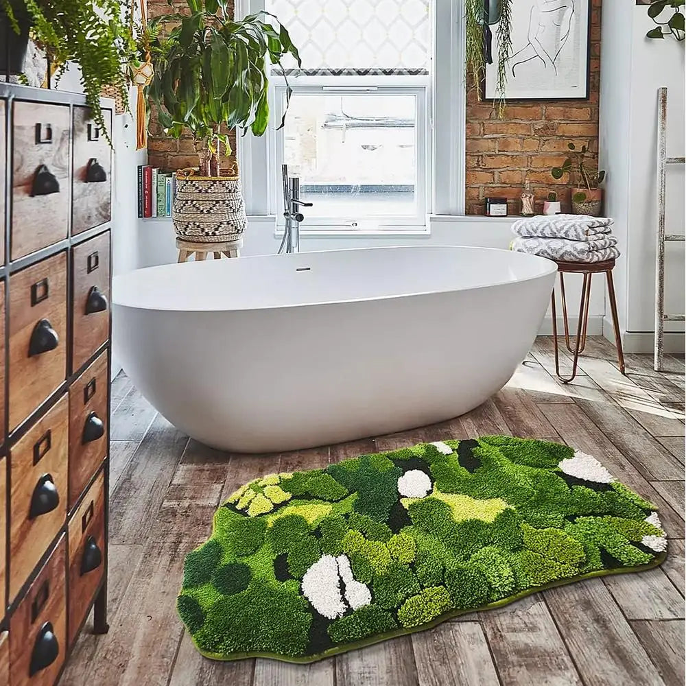 Green Moss Bathroom Runner Rug