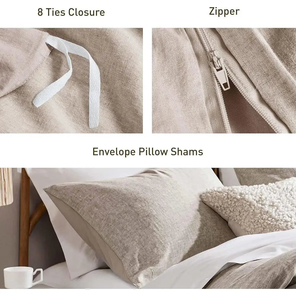 Linen Cotton Blend Duvet Cover Set Organic