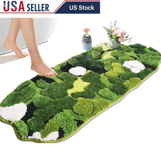Green Moss Bathroom Runner Rug