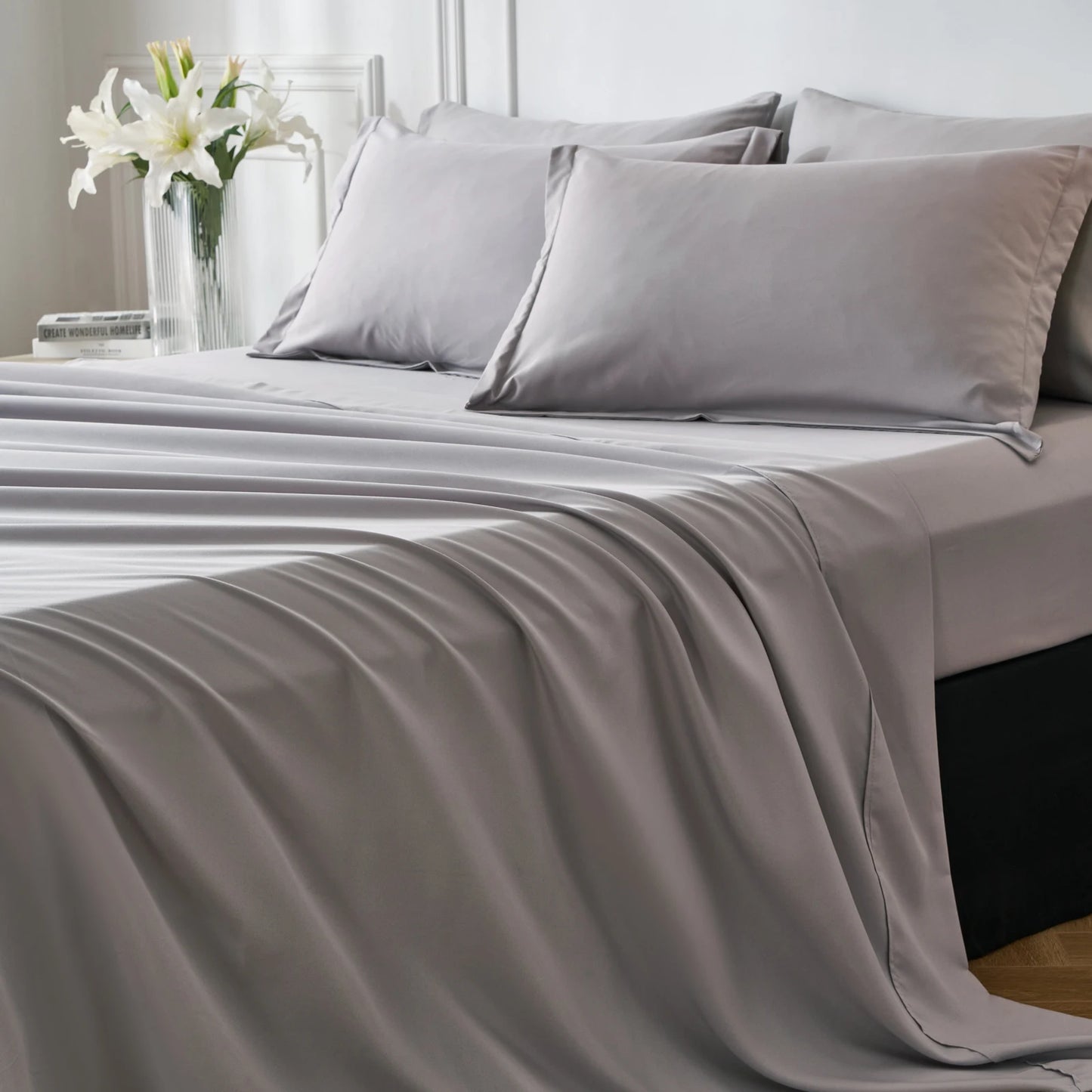 7-Pcs Solid Comforter sets, soft comfortable, Bedding Sets, room decor, all seasons, ideal gift, Queen/King