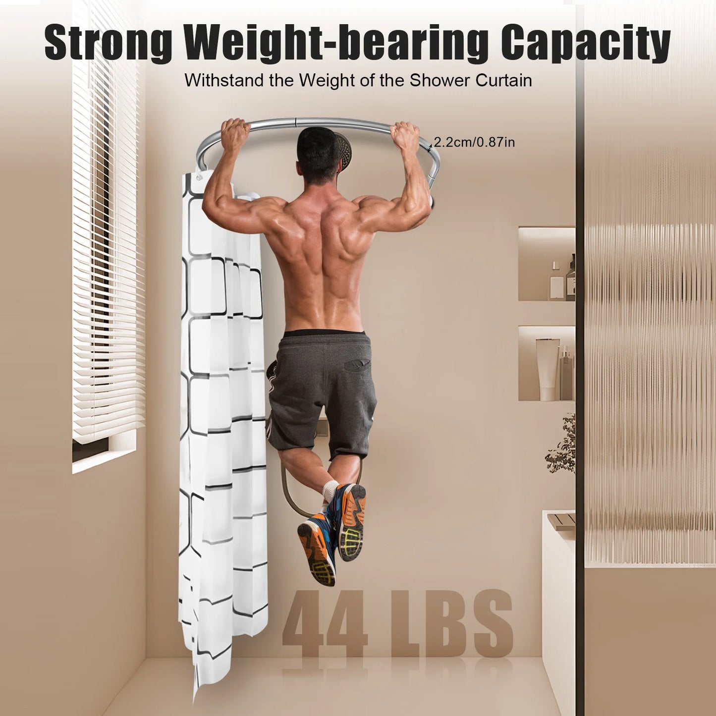 Stainless Curved Corner Shower Curtain Rod Set