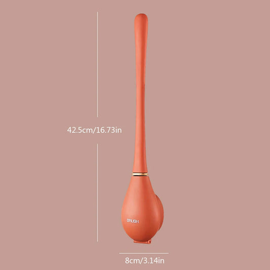 Modern Toilet Cleaning Brush&Holder Set Wall-Mounted Silicone Cleaning Brush Quick Drying Punchless for Home Bathroom