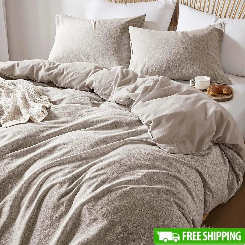 Linen Cotton Blend Duvet Cover Set Organic