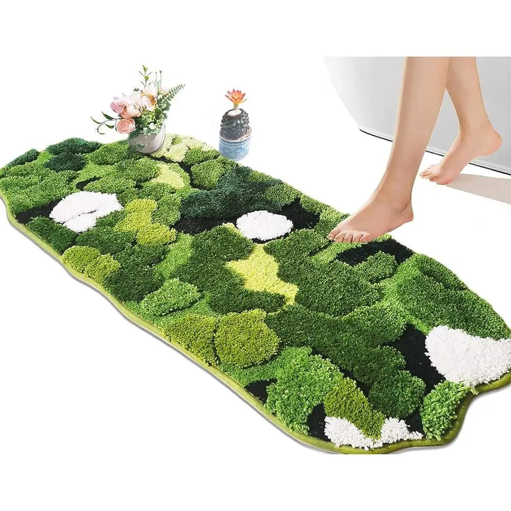 Green Moss Bathroom Runner Rug
